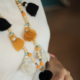 Rosary Necklace with Beads and Tassels