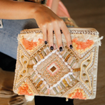 Orange Clutch with Artistic Twist