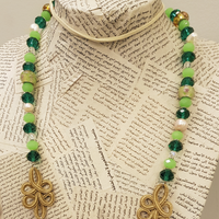 Oriental Necklace - Green Beads