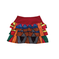 Multicolor Red Skirt